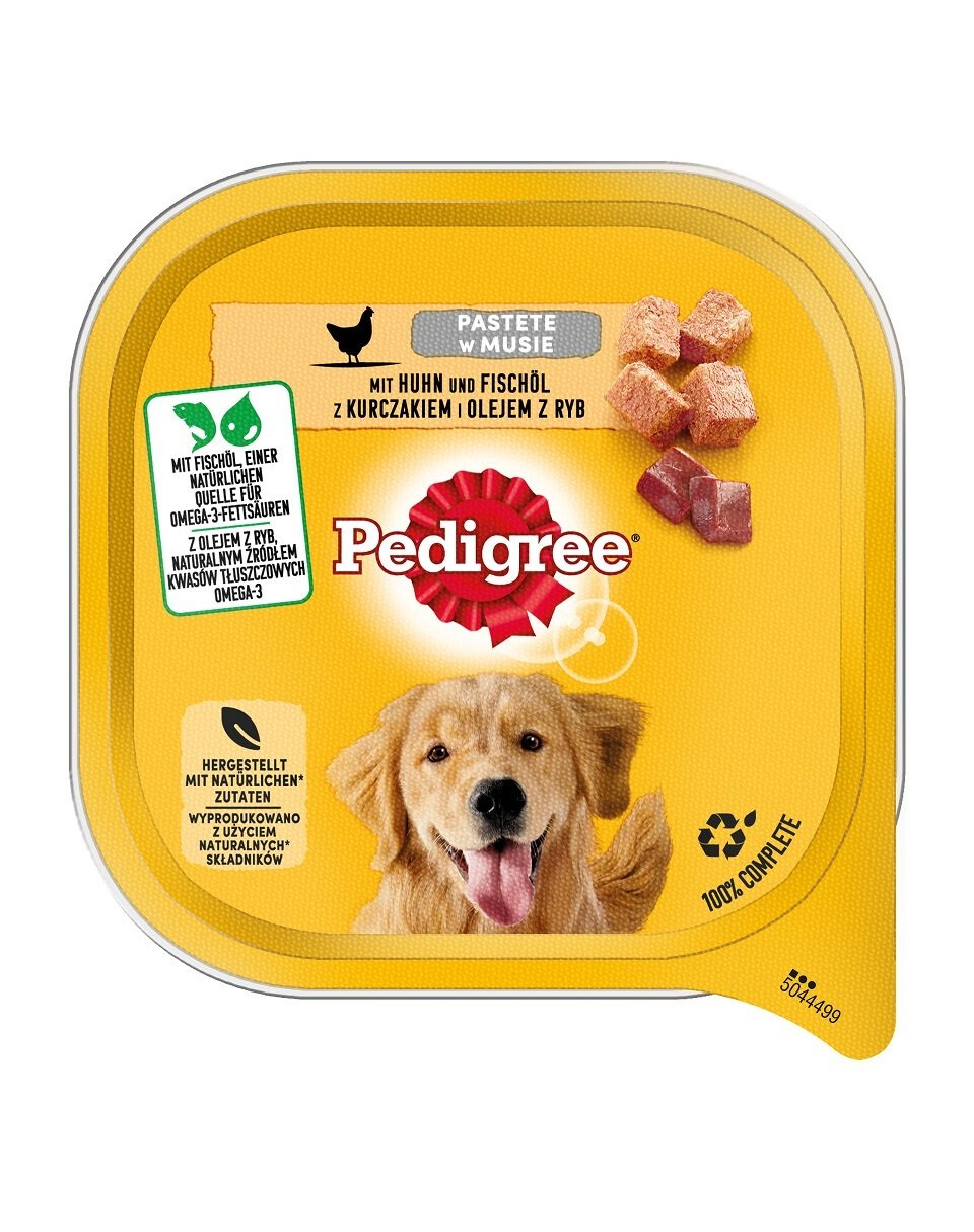 PEDIGREE Adult 10x300 g cibo umido per cani con mousse di pollo e olio di  pesce 