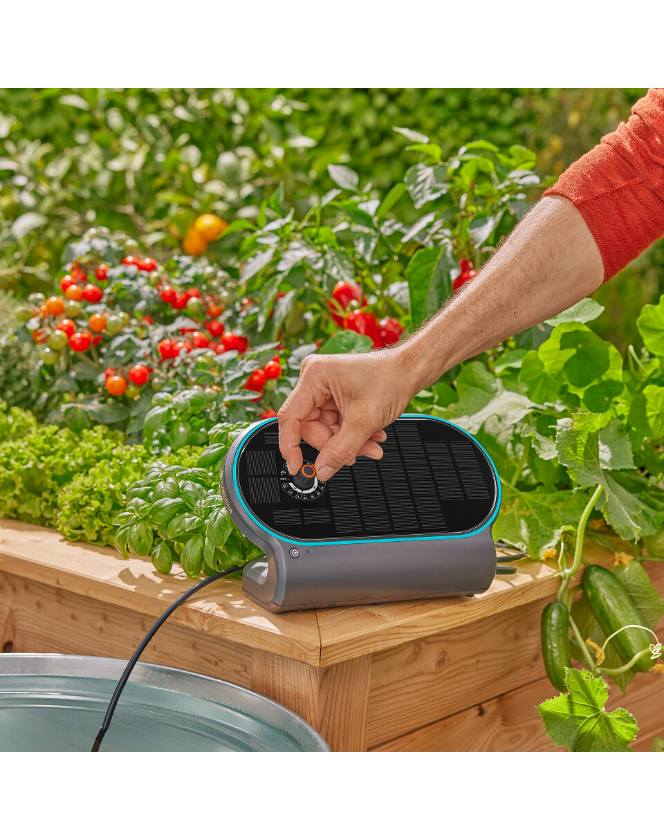 Kit De Riego Solar Automático 30M - Para Jardín, Balcón Y Huerto, Con Panel Solar Y Temporizador (30 Plantas)